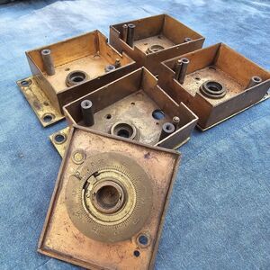 Vintage Mosler Brass Combination Dial & Lock Body/Housings (Lot of 4+1)